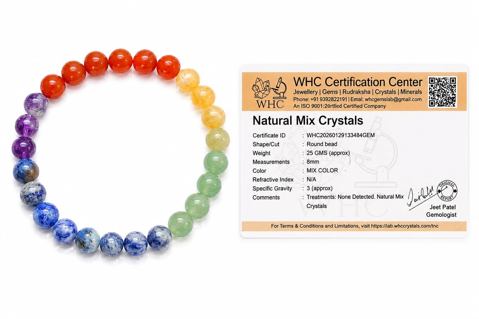 7 Chakra Healing Crystal Bracelet 8mm Certified Natural Gemstone Beads - Image 2