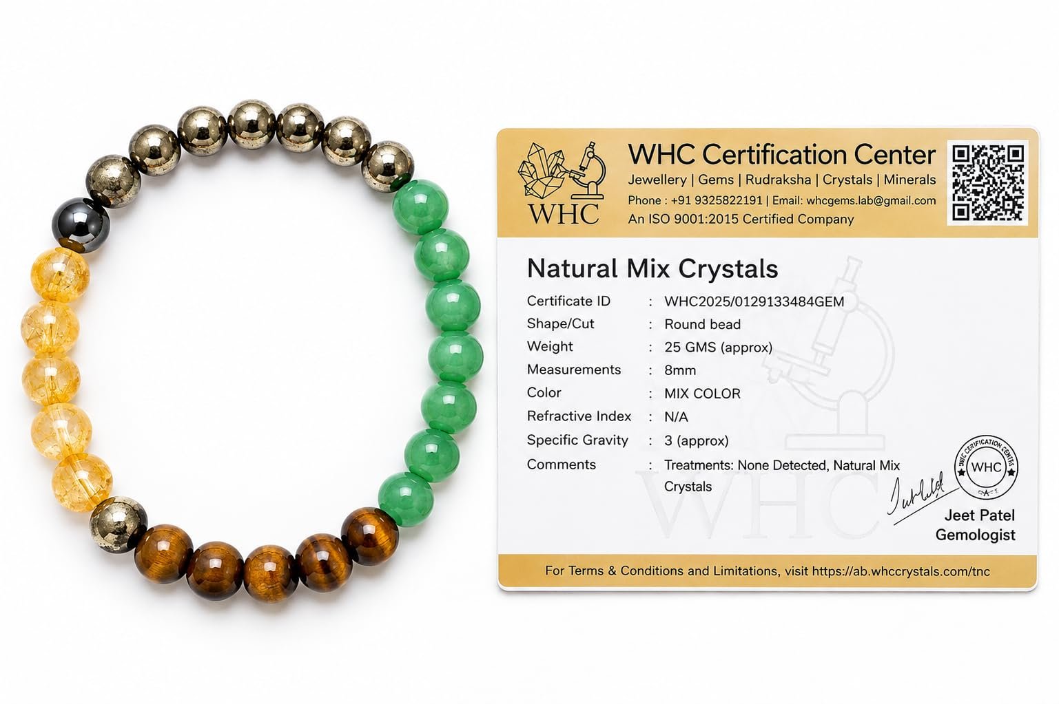 Money Magnet Crystal Bracelet, Dhan Yog Healing Gemstones, 8mm Beads - Image 4